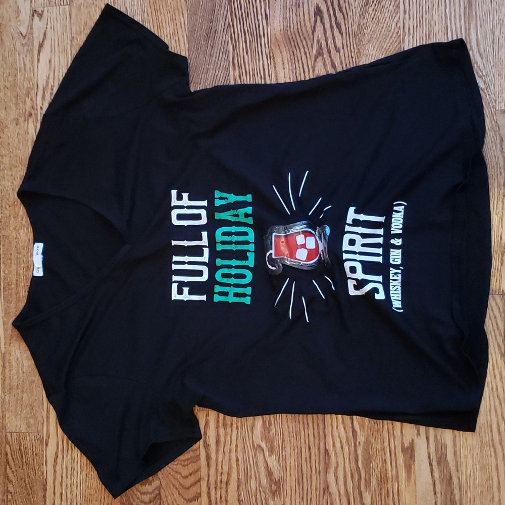 (L) Warehouse One "Full of Holiday Spirit" Short Sleeve T-Shirt Light Up Holiday